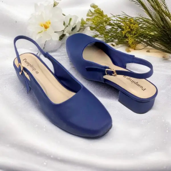 Navy Sleek Solace Slingback Block Heel PIU_211