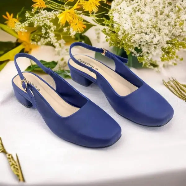Navy Sleek Solace Slingback Block Heel PIU_211