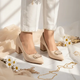 Nude Glossy Block Heel PIU_239
