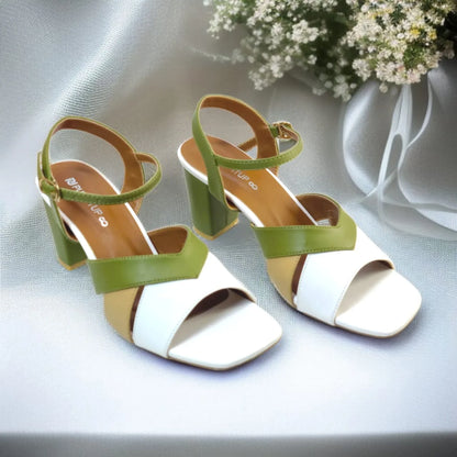 Olive Charm Block Heels Sandal PIU_193
