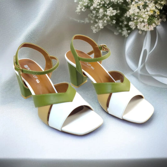 Olive Charm Block Heels Sandal PIU_193