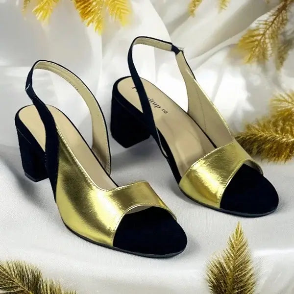 Opulence Gold-Dipped Slingback PIU_268 PIU_268 sweet & french gold rexine ladies shoes PumpItUp.pk