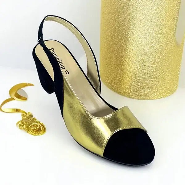Opulence Gold-Dipped Slingback PIU_268 PIU_268 sweet & french gold rexine ladies shoes PumpItUp.pk