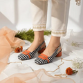 Orange Crush Slingback Block Heel PIU_223 Amarah Fabric Rexine ladies shoes PumpItUp.pk