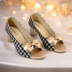 Peach Royale Peep Toe Block Heel PIU_180