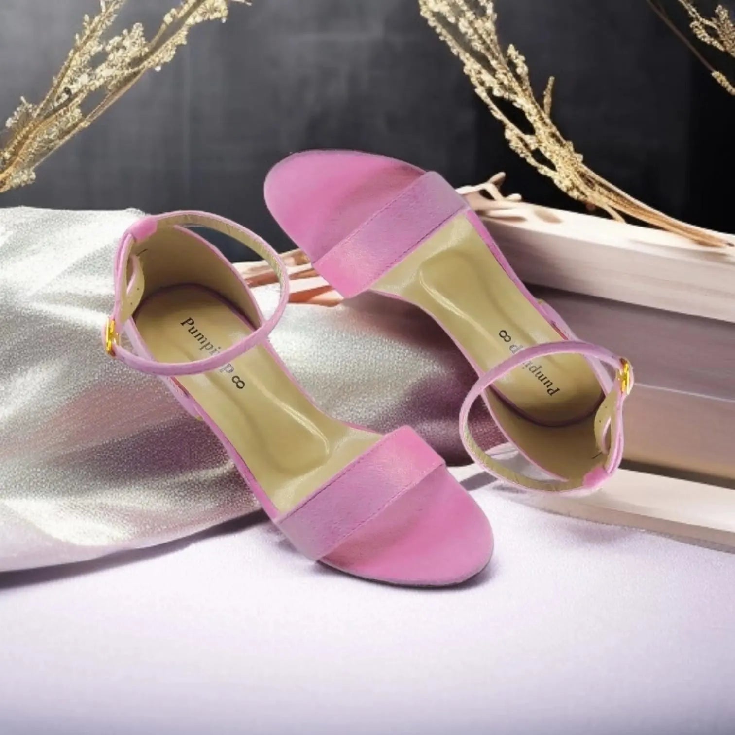 Pink Comfy Block Heel Sandal PIU_114