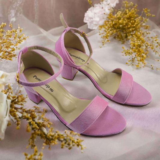 Pink Comfy Block Heel Sandal PIU_114