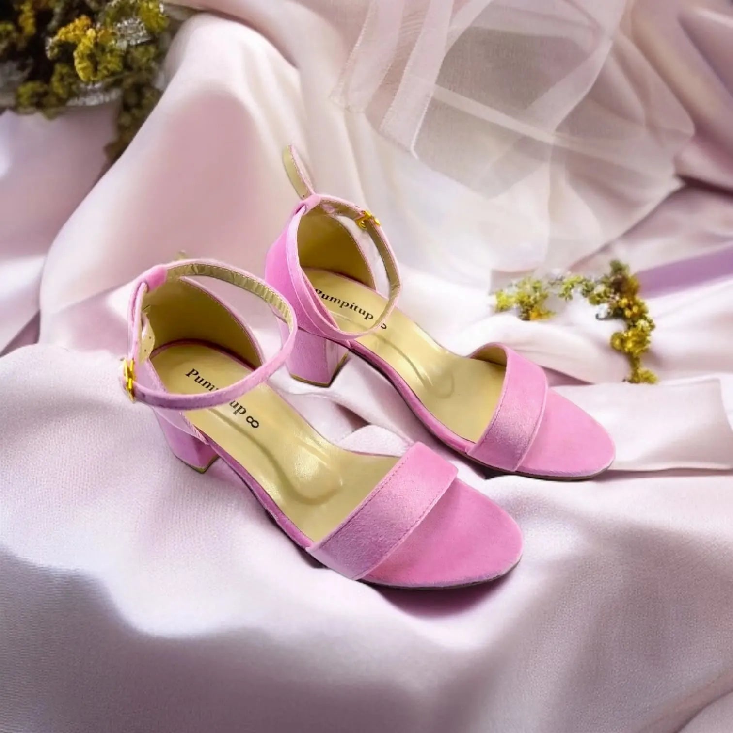 Pink Comfy Block Heel Sandal PIU_114