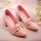 Pink Grace Mode Block Heels PIU_236 Lacra rexine shoes PumpItUp.pk