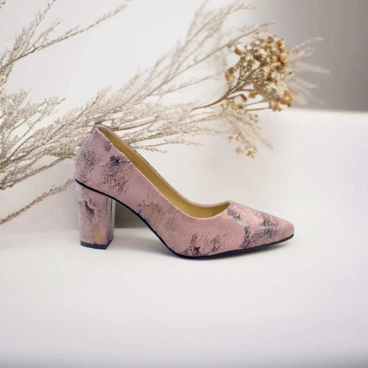 Pink Oleander Block Heel Pump PIU_104