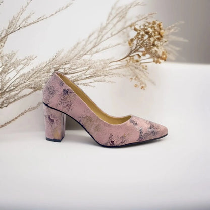 Pink Oleander Block Heel Pump PIU_104