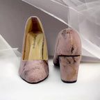 Pink Oleander Block Heel Pump PIU_104 Amarah rexine ladies shoes PumpItUp.pk