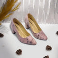 Pink Oleander Block Heel Pump PIU_104 Amarah rexine ladies shoes PumpItUp.pk