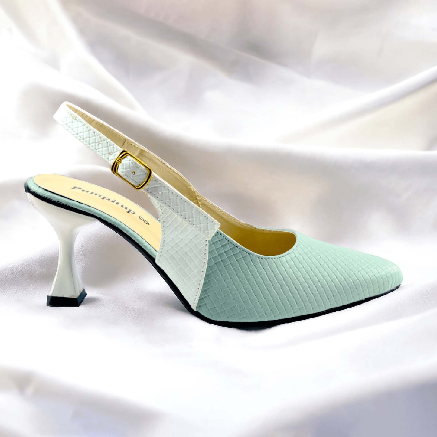 Pistachio & White Classy Heel Pump PIU_124