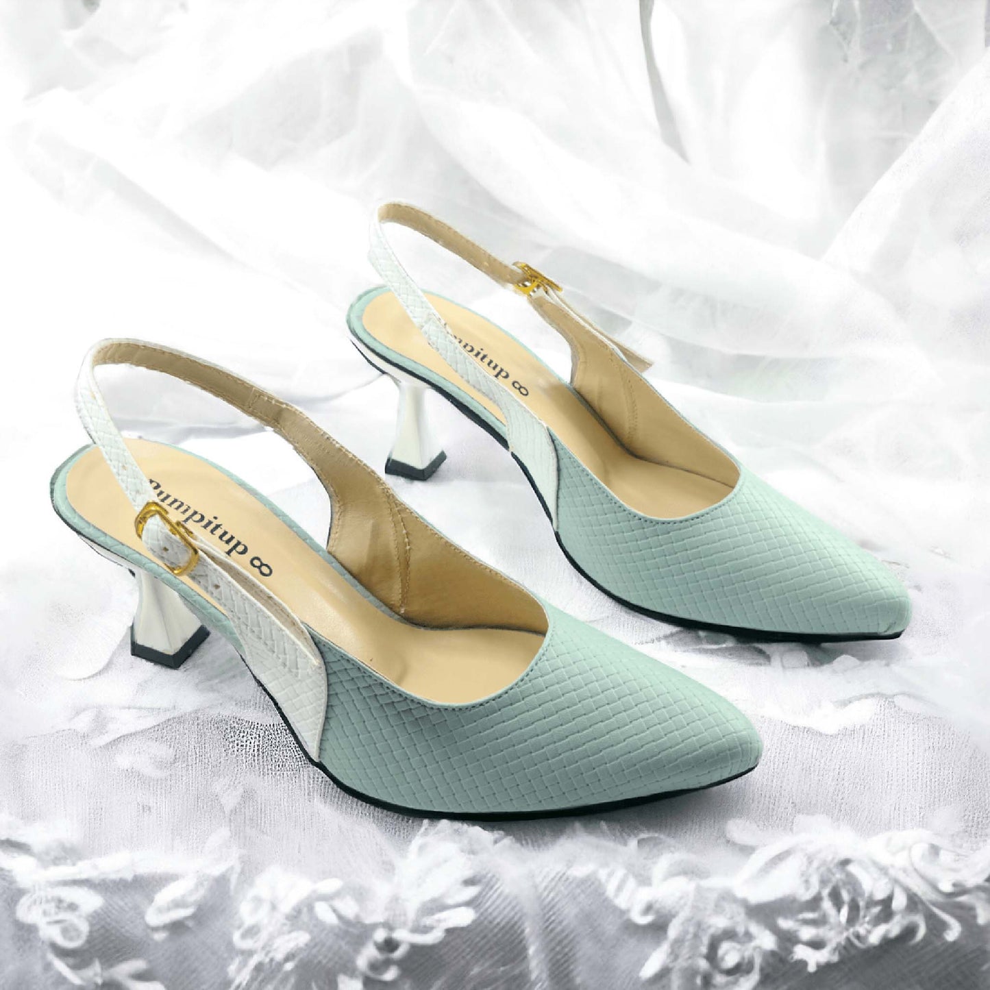 Pistachio & White Classy Heel Pump PIU_124