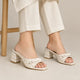 Polka Beige Daily Block Heels PIU_ 294