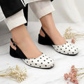 Polka Dots Block Heel PIU_243 Amarah Rexine ladies shoes PumpItUp.pk
