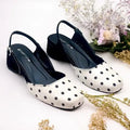 Polka Dots Block Heel PIU_243 Amarah rexine ladies shoes PumpItUp.pk