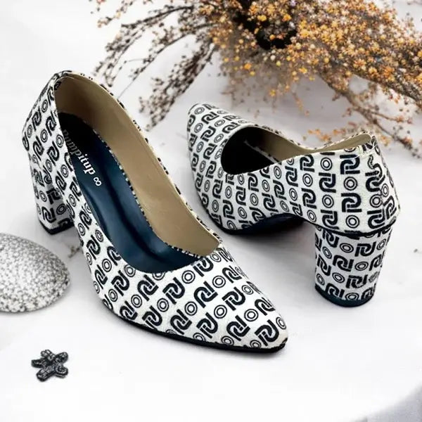 Pumpitup Signature Block Heels PIU_244 Amarah rexine ladies shoes PumpItUp.pk