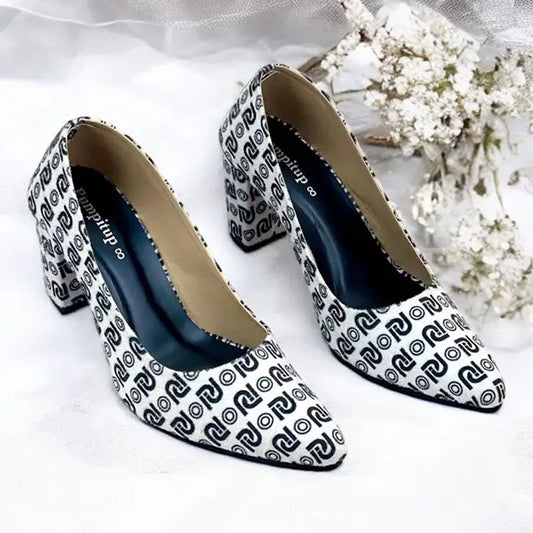 Pumpitup Signature Block Heels PIU_244 Amarah rexine ladies shoes PumpItUp.pk