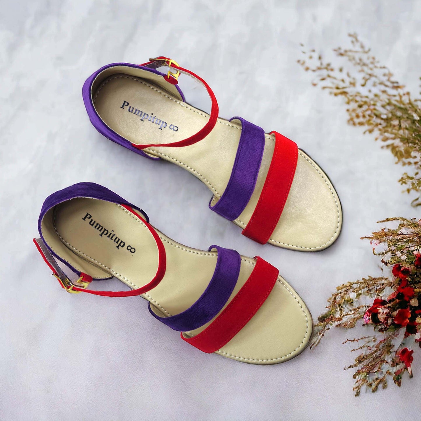 Purple & Red Casual Flat Sandal PIU_47