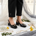 Raven Black Slingback Block Heel PIU_253 Amarah Rexine ladies shoes PumpItUp.pk