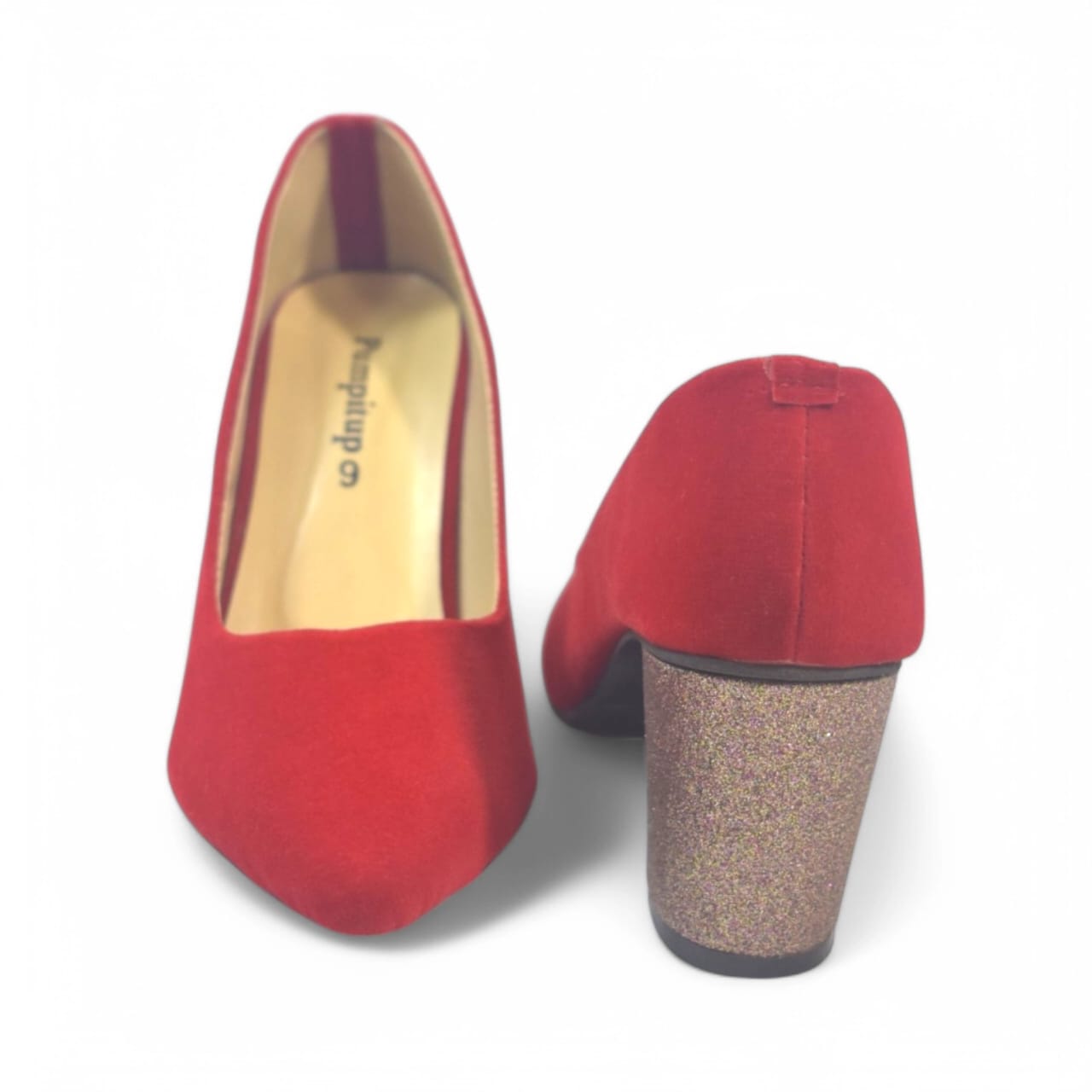 Red Shine Block Heel pump PIU_116