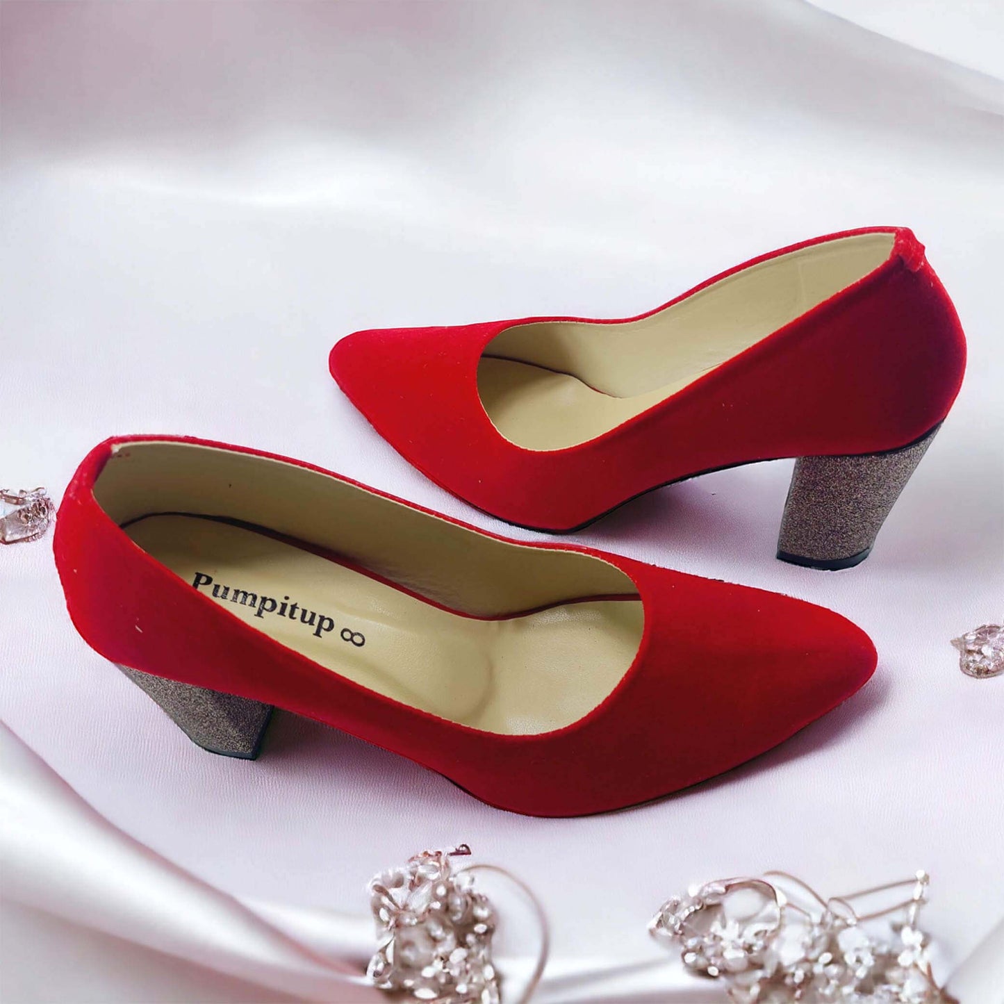 Red Shine Block Heel pump PIU_116