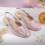Rose Gala Gleam Slingback Block Heel PIU_214