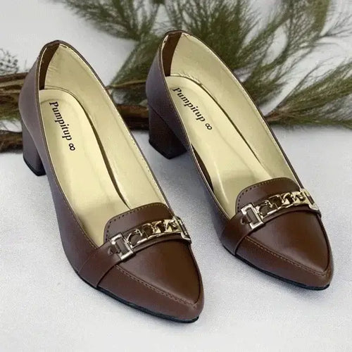Royal Hazel Block Heel PIU_262 — side angle view, ladies shoes Pakistan by PumpItUp
