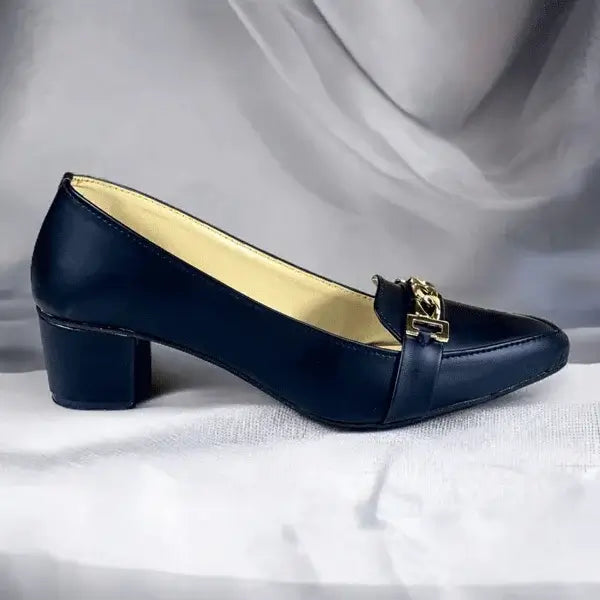 Royale Black Block Heel PIU_260 sofa rexine ladies shoes pumpitup.pk