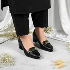 Royale Black Block Heel PIU_260 sofa rexine ladies shoes pumpitup.pk