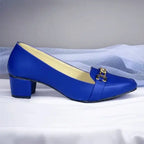 Royale Blue Block Heel PIU_261 sofa rexine ladies shoes pumpitup.pk