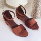  Brown Wedge Sandals for Women Pakistan - Rustelle Cocoa Brown PIU_291 PumpItUp

