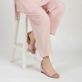  Rustelle Roselle Pink Wedges PIU_290 - Amarah Fabric Rexine Wedge Sandals for Women in Pakistan