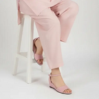  Rustelle Roselle Pink Wedges PIU_290 - Amarah Fabric Rexine Wedge Sandals for Women in Pakistan