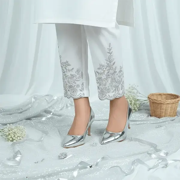 Silver Reflected Comfy Pencil Heel Pump PIU_50 Silver Shine Patent Rexine ladies shoes PumpItUp.pk