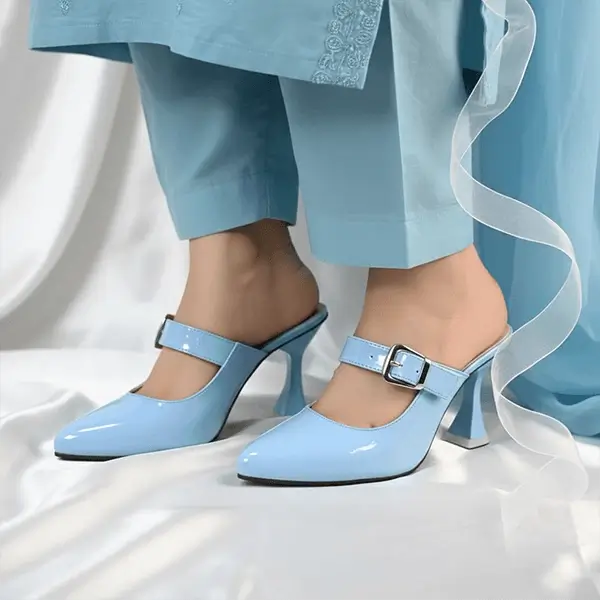 Sky Gloss Heels Pump PIU_190 patent ladies shoes PumpItUp.pk