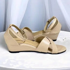 Soft Cream Wedge Sandals 1.5 Inch Casual Wear Pakistan - PIU_285 | PumpItUp