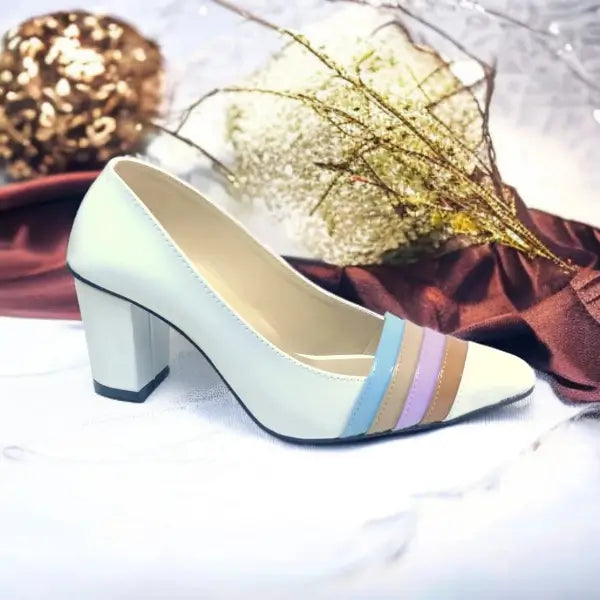 White Aurora Glow Block Heel PIU_184