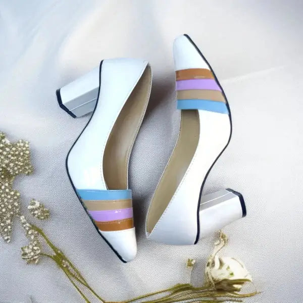 White Aurora Glow Block Heel PIU_184