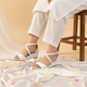 White Cross Strap Wedge Sandals PIU_277