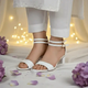 White Double Straps Block Heel Sandal PIU_163