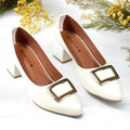 White Elegance Pumps Block Heel PIU_201