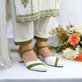 White Grace Block Heels PIU_199 Imported Sofa Rexine ladies shoes PumpItUp.pk