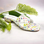 White Hermes_LV Block heel Sandal 