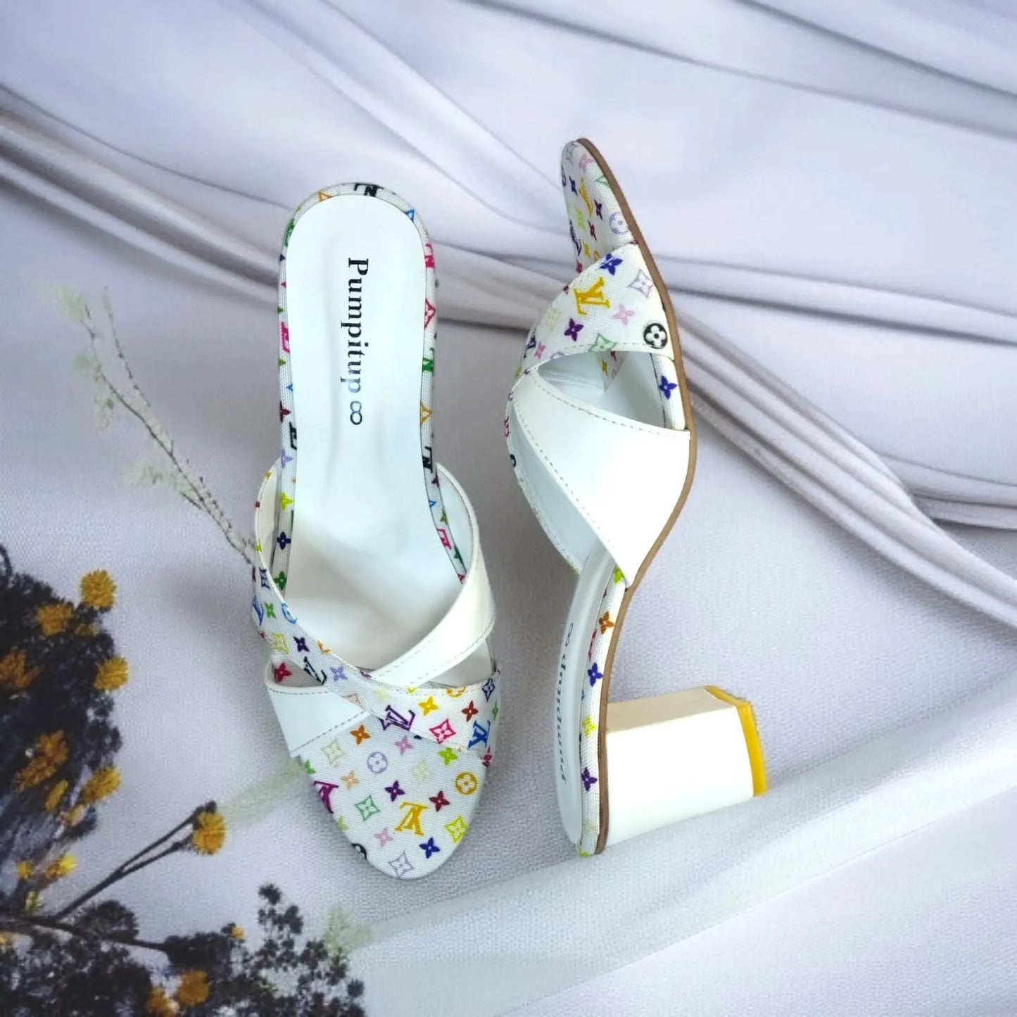 White LVX Super Comfy Block Heel Sandal PIU_156