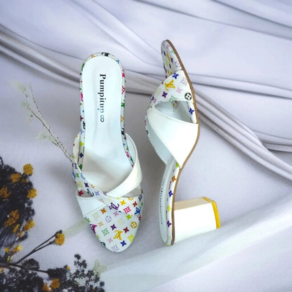 White LVX Super Comfy Block Heel Sandal PIU_156