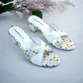 White LVX Super Comfy Block Heel Sandal PIU_156 Jeans + Sofa Rexine ladies shoes PumpItUp.pk