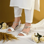 White Lova Transparent Heel Sandal PIU_166 Sofa Rexine ladies shoes PumpItUp.pk